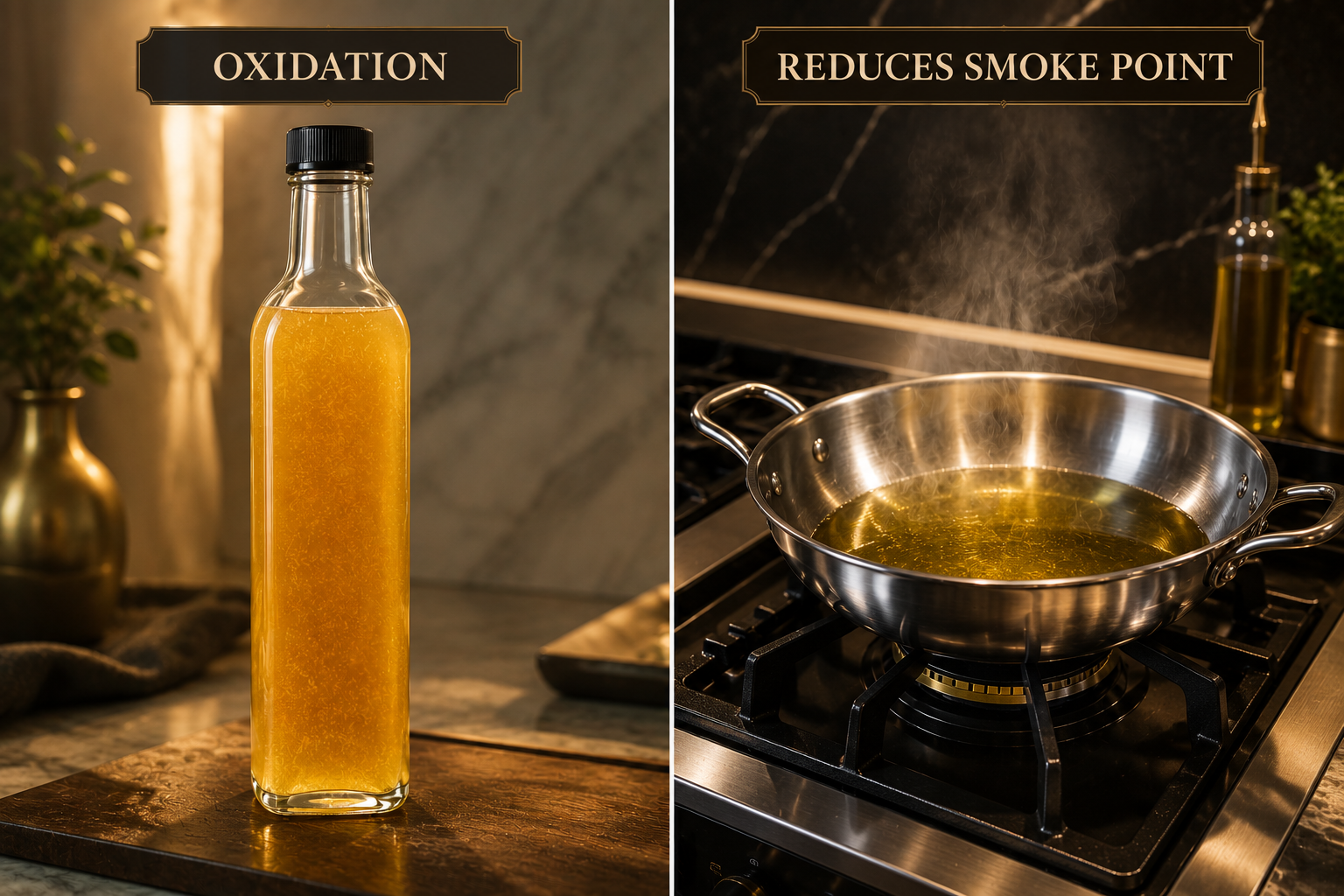 Smoke point and cooking stability of filtered oils